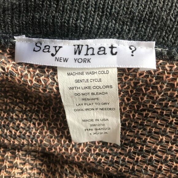 Tribal Print Say What? Poncho sweater - Picture 5 of 5